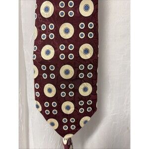 Burberrys of London Silk Tie Burgundy Vintage Maroon Print 61 x 3.5"